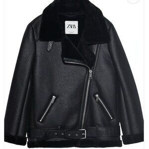 Zara ZW Collection Double-Faced Biker Jacket NWT